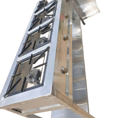 Juakali Stainless Steel Four-Burner Gas Cooker – Commercial Use