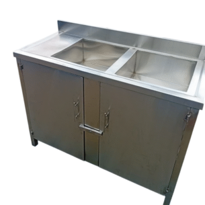 Stainless Steel Double Sink with Cabinet