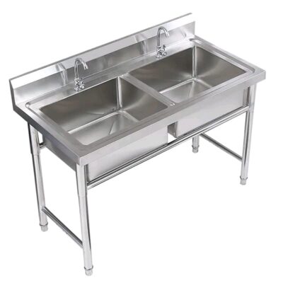 Stainless Steel Double Bowl Sink(No Undershelf)