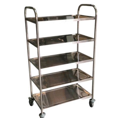 Stainless Steel Five-Tier Utility Trolley