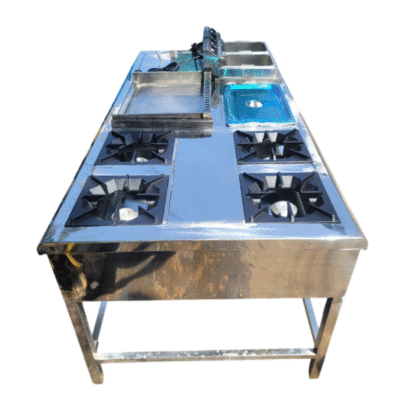 Combined Cooking Unit ( 4 Burner, Double Electric Fryer, Dumper & Griddle)