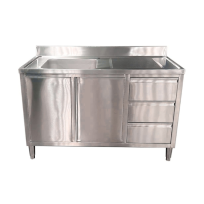Modern Stainless Steel Cabinet with Single Bowl Sink