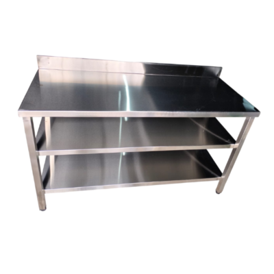 Three-Tier Stainless Steel Shelf – Commercial Storage Rack