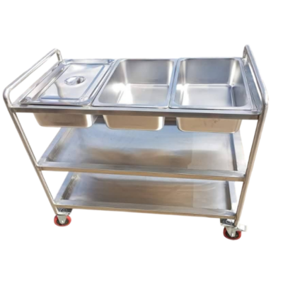 Three Tier Stainless Steel Commercial Trolley