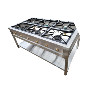 Six Burner Stainless Steel Commercial Cooker